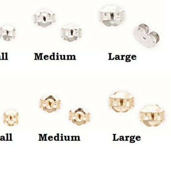 14K Solid Gold Push Backs. Replacement Backing- Butterfly Earring Backs Medium - Picture 6 of 6